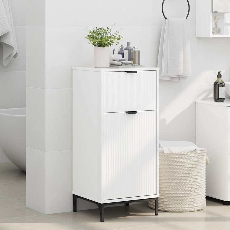 Casa si Gradina - Mobilier - Mobilier baie - Corpuri baie - Dulap de Baie Alb foarte lucios 39.5 x 36 x 88 cm Lemn compozit - Infinity.ro