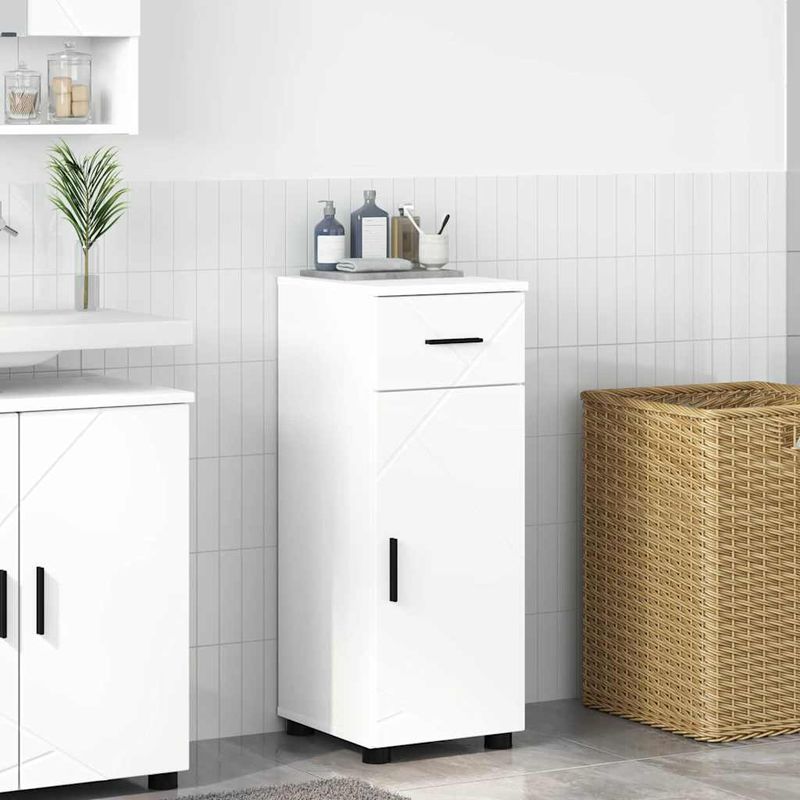 Casa si Gradina - Mobilier - Mobilier baie - Corpuri baie - Dulap de Baie cu sertar Alb 30 x 35 x 80 cm Lemn compozit - Infinity.ro
