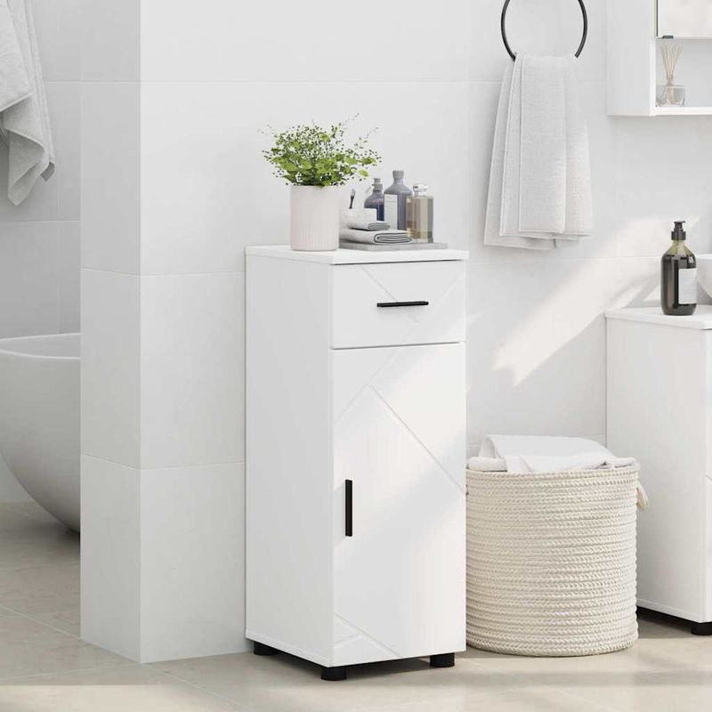 Casa si Gradina - Mobilier - Mobilier baie - Corpuri baie - Dulap de Baie cu sertar Alb 30 x 35 x 80 cm Lemn compozit - Infinity.ro