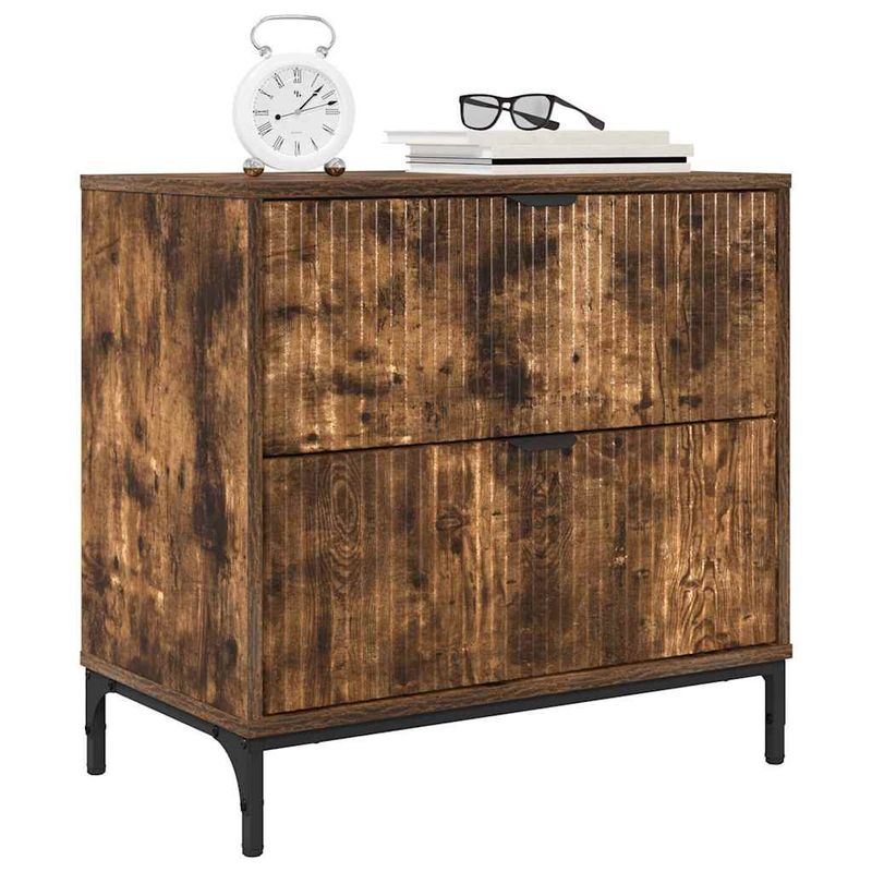 Casa si Gradina - Mobilier - Comode si corpuri - Noptiere - Noptiera Stejar afumat 63.5 x 36 x 61 cm Lemn compozit - Infinity.ro