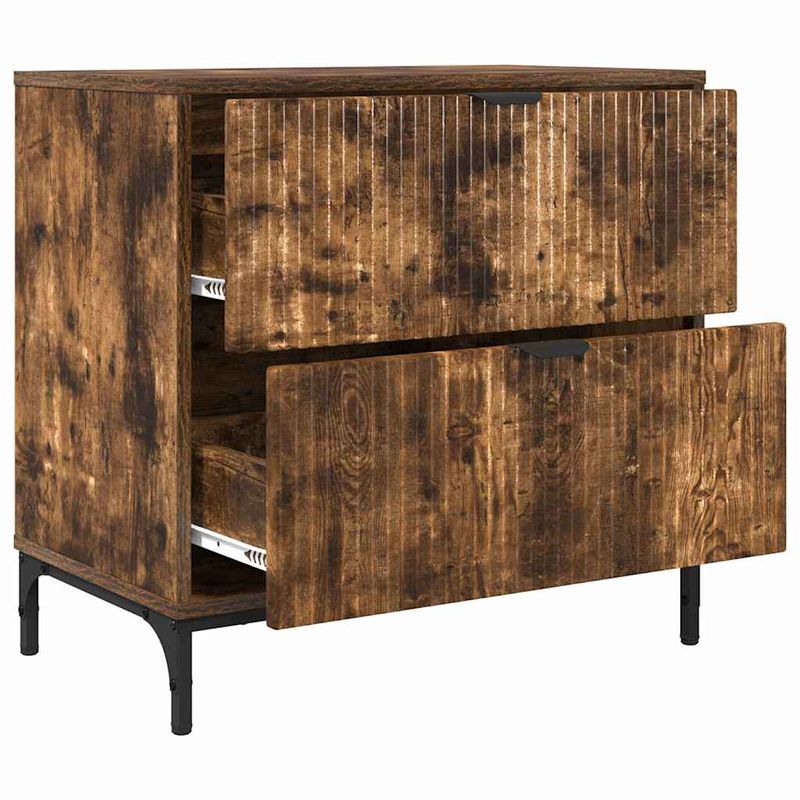 Casa si Gradina - Mobilier - Comode si corpuri - Noptiere - Noptiera Stejar afumat 63.5 x 36 x 61 cm Lemn compozit - Infinity.ro