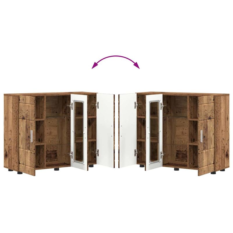 Casa si Gradina - Mobilier - Seturi de mobilier - Seturi living - Bufet cu raft Lemn vechi 55.5 x 29 x 100 cm Lemn compozit - Infinity.ro