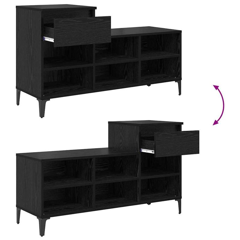 Casa si Gradina - Mobilier - Organizare si depozitare - Organizator incaltaminte - Dulap pentru pantofi cu sertar Stejar negru 102 x 36 x 60 cm - Infinity.ro