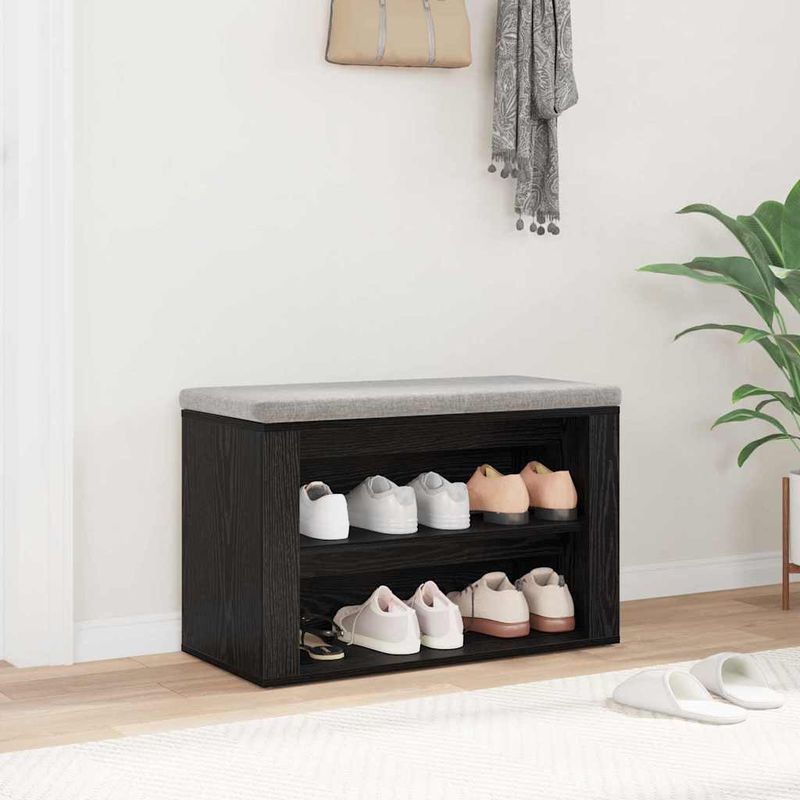 Casa si Gradina - Mobilier - Organizare si depozitare - Organizator incaltaminte - Raft pentru incaltaminte cu raft Stejar negru 75 x 35 x 45 cm - Infinity.ro