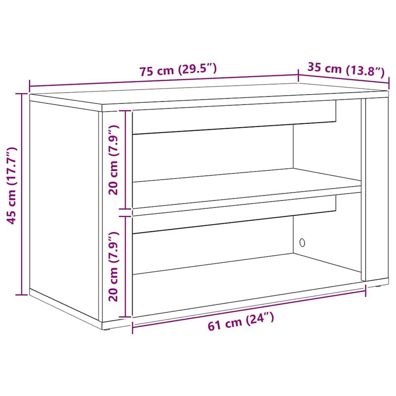 Casa si Gradina - Mobilier - Organizare si depozitare - Organizator incaltaminte - Raft pentru incaltaminte cu raft Stejar negru 75 x 35 x 45 cm - Infinity.ro