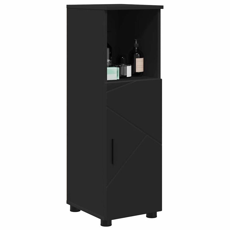 Casa si Gradina - Mobilier - Mobilier baie - Corpuri baie - Dulap de Baie cu raft Negru 30 x 35 x 95 cm Lemn compozit - Infinity.ro