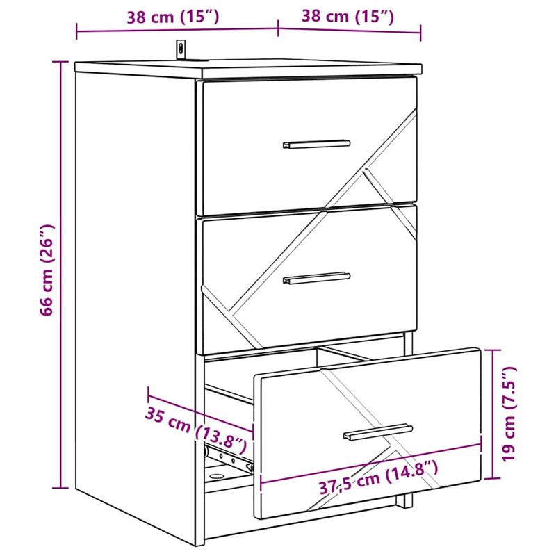 Casa si Gradina - Mobilier - Comode si corpuri - Noptiere - Noptiera Stejar brun 38 x 38 x 66 cm Lemn compozit - Infinity.ro