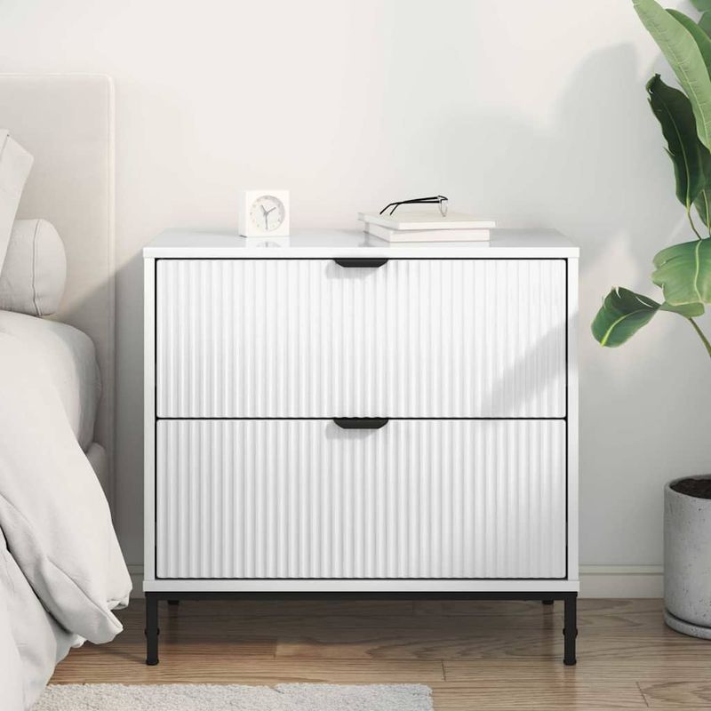 Casa si Gradina - Mobilier - Comode si corpuri - Noptiere - Noptiera Alb foarte lucios 63.5 x 36 x 61 cm Lemn compozit - Infinity.ro