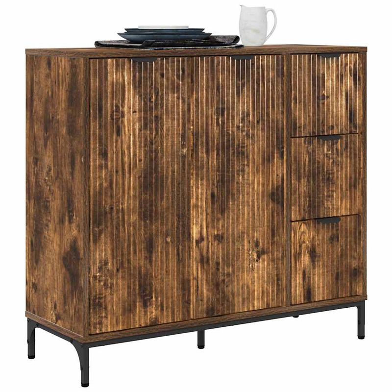 Casa si Gradina - Mobilier - Comode si corpuri - Comode - Bufet cu sertar Stejar afumat 89.5 x 33 x 82 cm Lemn compozit - Infinity.ro