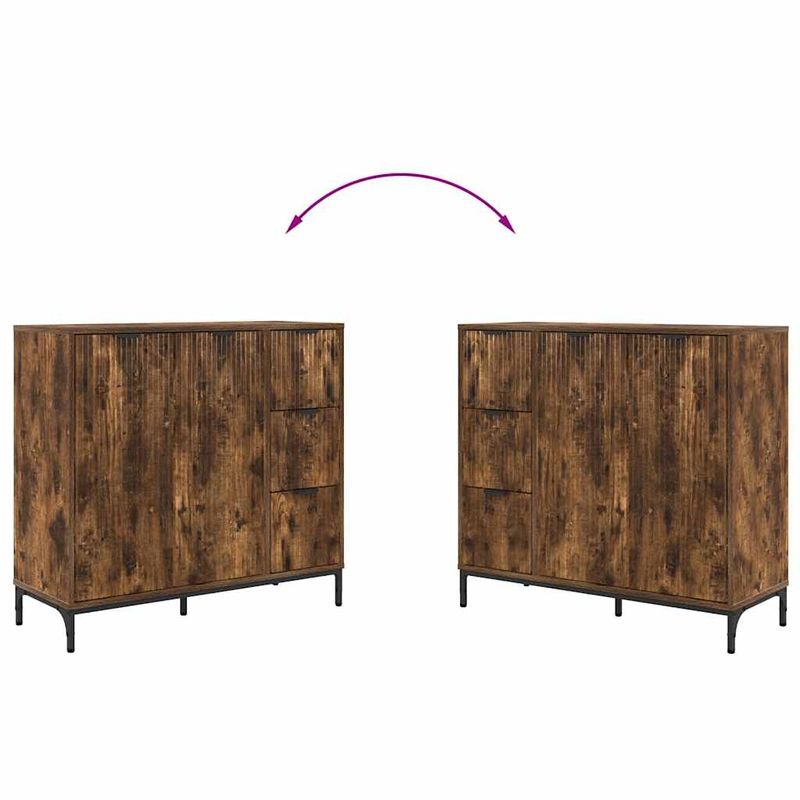 Casa si Gradina - Mobilier - Comode si corpuri - Comode - Bufet cu sertar Stejar afumat 89.5 x 33 x 82 cm Lemn compozit - Infinity.ro