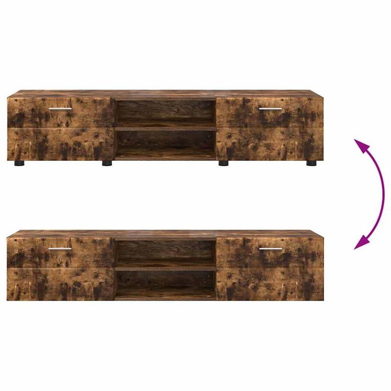 Casa si Gradina - Mobilier - Seturi de mobilier - Seturi living - Cabinet TV cu raft Stejar afumat 150 x 39 x 30 cm Lemn compozit - Infinity.ro