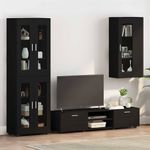 Casa si Gradina - Mobilier - Seturi de mobilier - Seturi living - Cabinet suspendat cu raft Negru 55 x 29 x 100 cm Lemn compozit - Infinity.ro