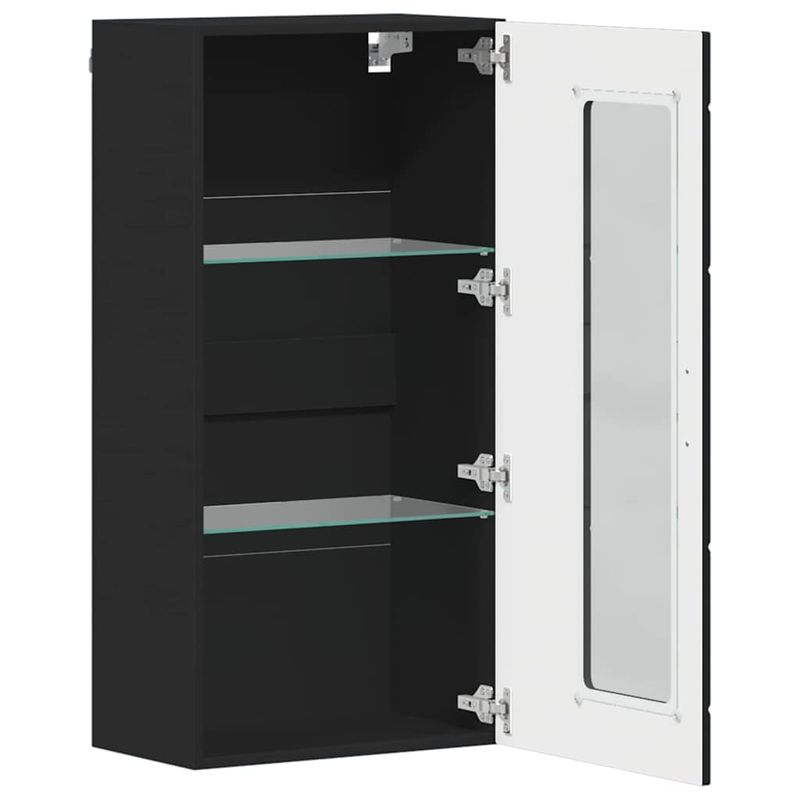 Casa si Gradina - Mobilier - Seturi de mobilier - Seturi living - Cabinet suspendat cu raft Negru 55 x 29 x 100 cm Lemn compozit - Infinity.ro
