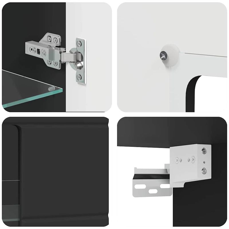 Casa si Gradina - Mobilier - Seturi de mobilier - Seturi living - Cabinet suspendat cu raft Negru 55 x 29 x 100 cm Lemn compozit - Infinity.ro