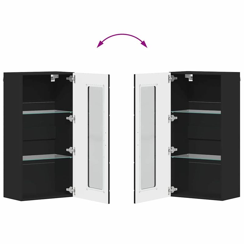 Casa si Gradina - Mobilier - Seturi de mobilier - Seturi living - Cabinet suspendat cu raft Negru 55 x 29 x 100 cm Lemn compozit - Infinity.ro