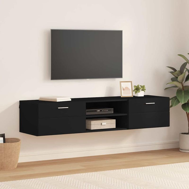 Casa si Gradina - Mobilier - Seturi de mobilier - Seturi living - Cabinet TV cu sertar Negru 150 x 39 x 30 cm Lemn compozit - Infinity.ro