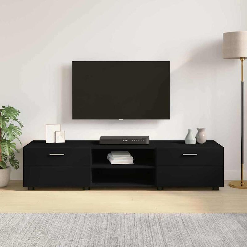 Casa si Gradina - Mobilier - Seturi de mobilier - Seturi living - Cabinet TV cu sertar Negru 150 x 39 x 30 cm Lemn compozit - Infinity.ro