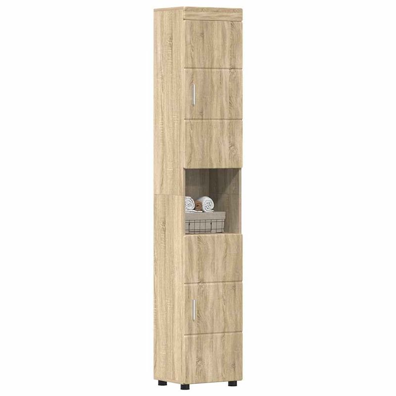 Casa si Gradina - Mobilier - Mobilier baie - Corpuri baie - Dulap de Baie cu usa TULUM Stejar sonoma 37 x 31.5 x 203 cm - Infinity.ro