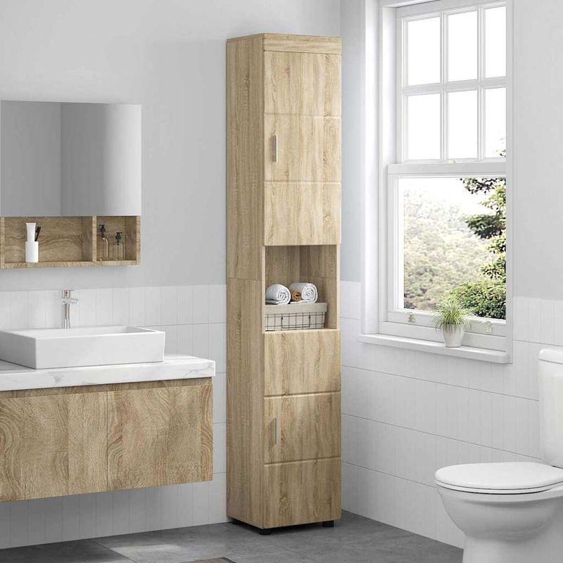 Casa si Gradina - Mobilier - Mobilier baie - Corpuri baie - Dulap de Baie cu usa TULUM Stejar sonoma 37 x 31.5 x 203 cm - Infinity.ro