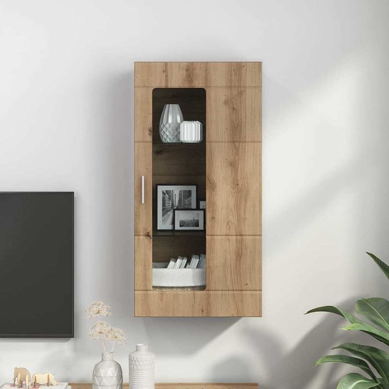Casa si Gradina - Mobilier - Seturi de mobilier - Seturi living - Cabinet suspendat cu raft stejar artizanal 55 x 29 x 100 cm - Infinity.ro