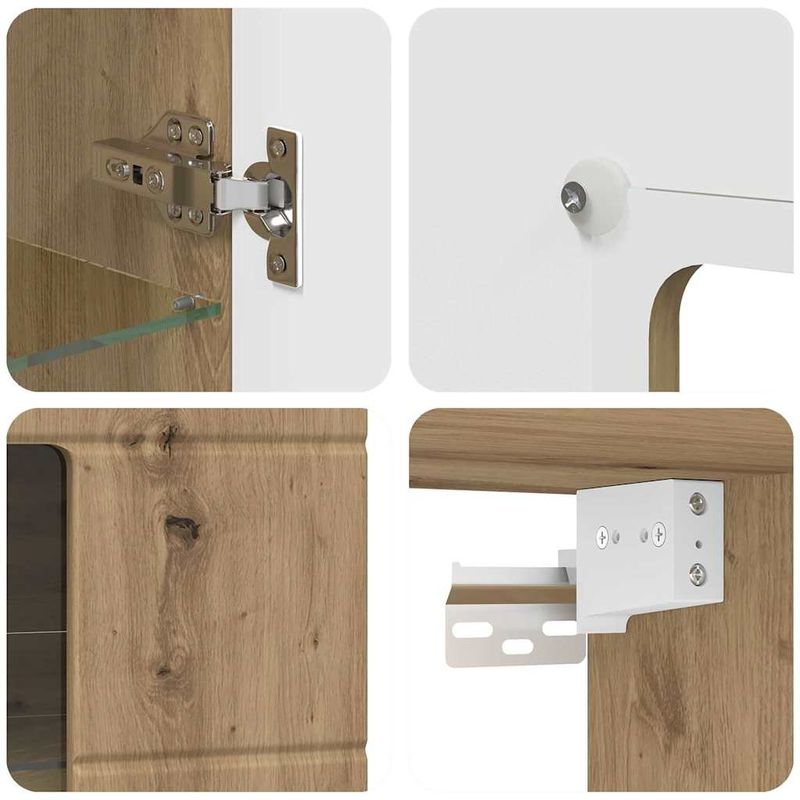 Casa si Gradina - Mobilier - Seturi de mobilier - Seturi living - Cabinet suspendat cu raft stejar artizanal 55 x 29 x 100 cm - Infinity.ro