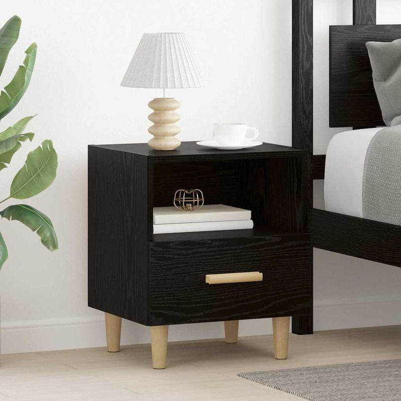 Casa si Gradina - Mobilier - Comode si corpuri - Noptiere - Noptiera cu sertar 2 pcs Stejar negru 40 x 35 x 47.5 cm - Infinity.ro
