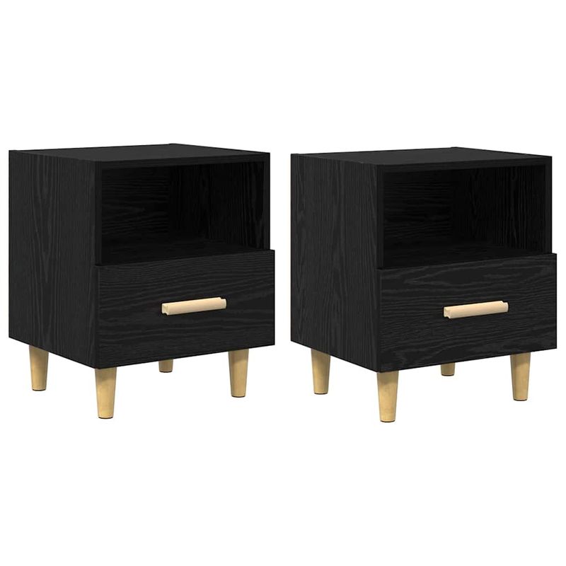 Casa si Gradina - Mobilier - Comode si corpuri - Noptiere - Noptiera cu sertar 2 pcs Stejar negru 40 x 35 x 47.5 cm - Infinity.ro