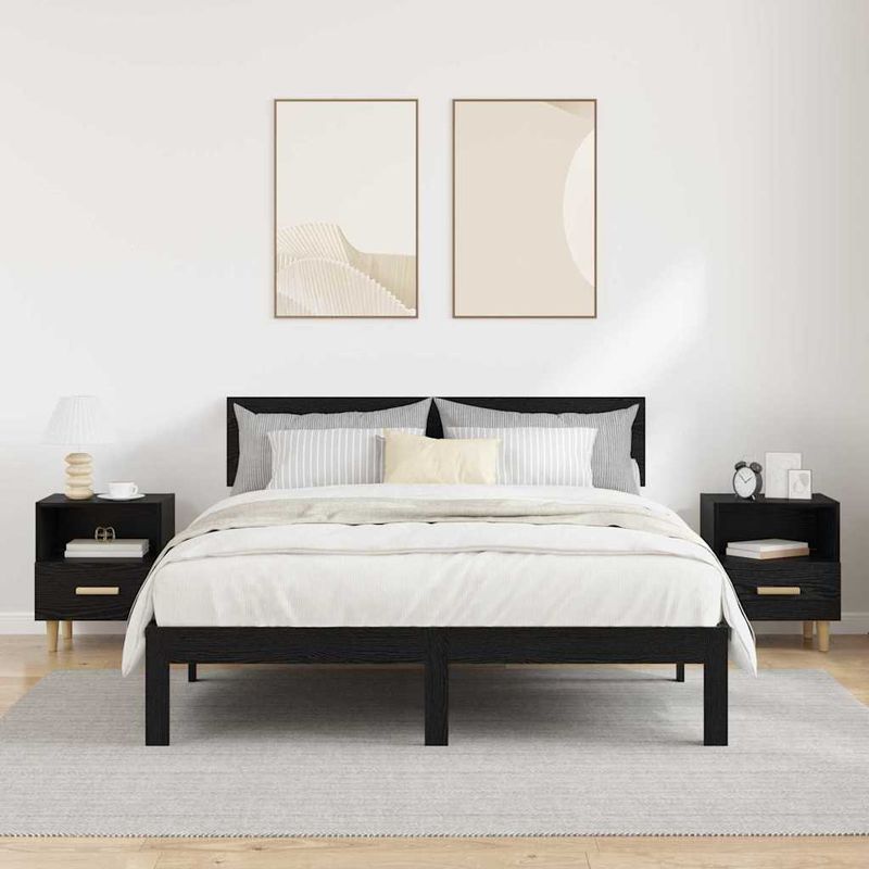 Casa si Gradina - Mobilier - Comode si corpuri - Noptiere - Noptiera cu sertar 2 pcs Stejar negru 40 x 35 x 47.5 cm - Infinity.ro