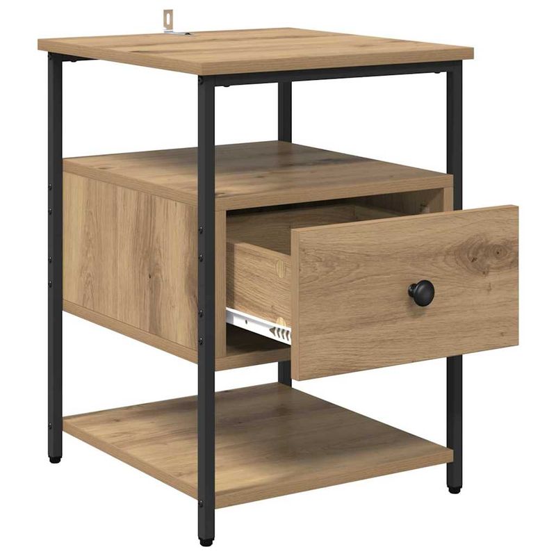 Casa si Gradina - Mobilier - Comode si corpuri - Noptiere - Noptiera stejar artizanal 40 x 42 x 56 cm Lemn compozit - Infinity.ro