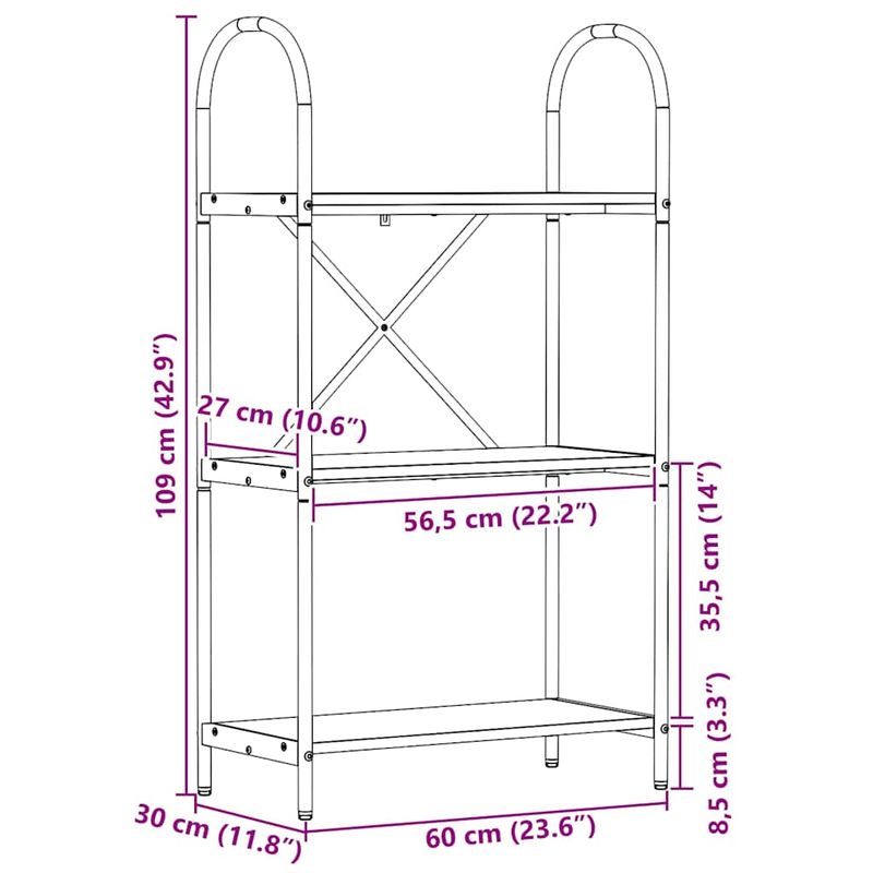 Casa si Gradina - Mobilier - Biblioteci si rafturi - Biblioteci - Raft pentru carti Stejar negru 60 x 30 x 109 cm Lemn compozit - Infinity.ro