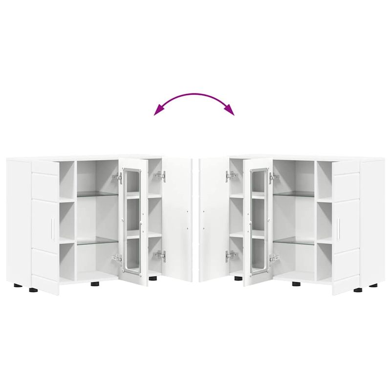 Casa si Gradina - Mobilier - Seturi de mobilier - Seturi living - Bufet cu raft cu usa Alb 55.5 x 29 x 100 cm Lemn compozit - Infinity.ro