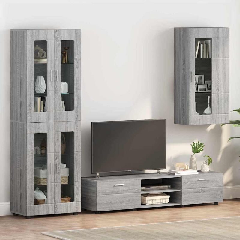 Casa si Gradina - Mobilier - Seturi de mobilier - Seturi living - Cabinet suspendat sonoma gri 55 x 29 x 100 cm Lemn compozit - Infinity.ro