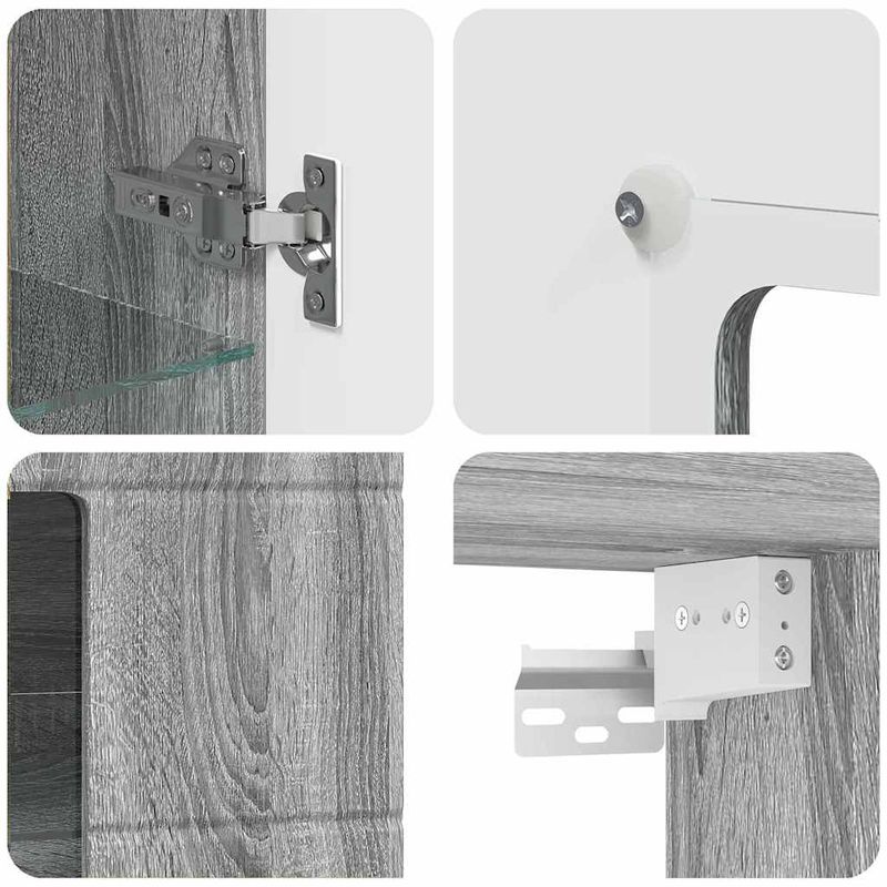 Casa si Gradina - Mobilier - Seturi de mobilier - Seturi living - Cabinet suspendat sonoma gri 55 x 29 x 100 cm Lemn compozit - Infinity.ro