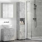 Casa si Gradina - Mobilier - Mobilier baie - Corpuri baie - Dulap de Baie TULUM Gri beton 37 x 31.5 x 203 cm Lemn compozit - Infinity.ro