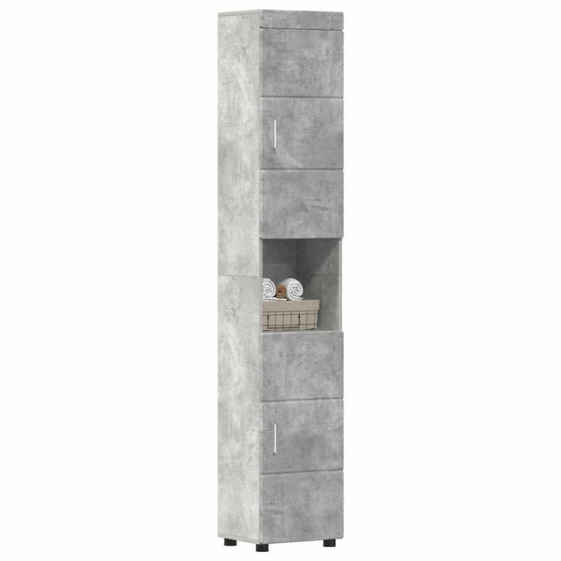 Casa si Gradina - Mobilier - Mobilier baie - Corpuri baie - Dulap de Baie TULUM Gri beton 37 x 31.5 x 203 cm Lemn compozit - Infinity.ro