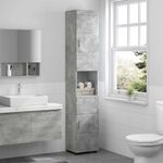 Casa si Gradina - Mobilier - Mobilier baie - Corpuri baie - Dulap de Baie TULUM Gri beton 37 x 31.5 x 203 cm Lemn compozit - Infinity.ro