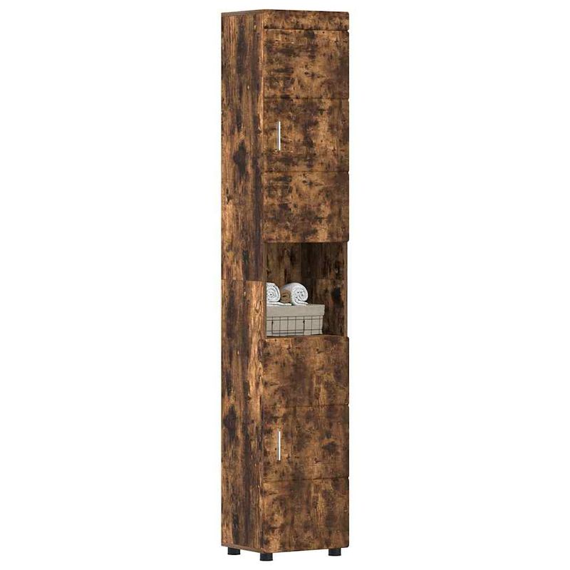 Casa si Gradina - Mobilier - Mobilier baie - Corpuri baie - Dulap de Baie cu usa TULUM Stejar afumat 37 x 31.5 x 203 cm - Infinity.ro