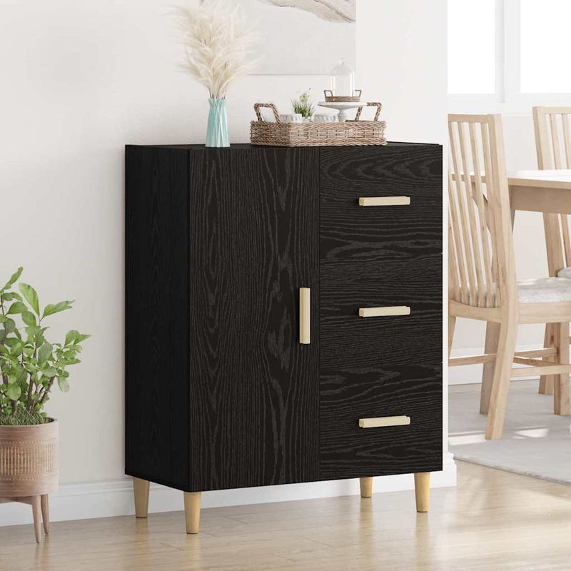 Casa si Gradina - Mobilier - Comode si corpuri - Comode - Bufet cu sertar Stejar negru 34 x 69.5 x 90 cm Lemn compozit - Infinity.ro