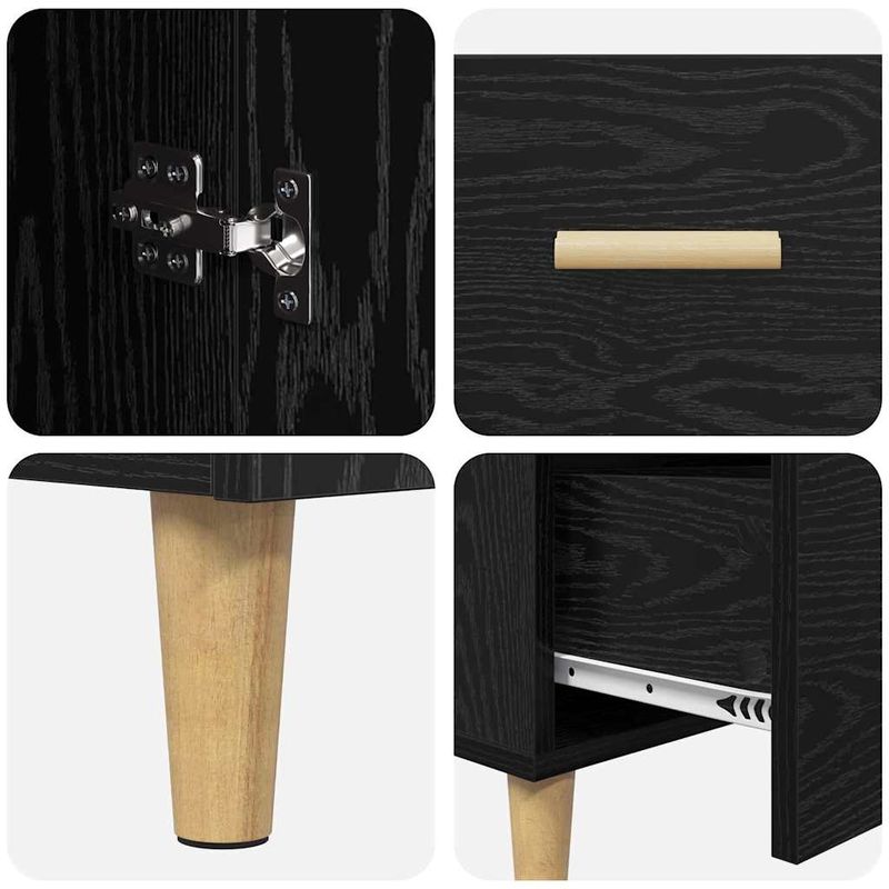 Casa si Gradina - Mobilier - Comode si corpuri - Comode - Bufet cu sertar Stejar negru 34 x 69.5 x 90 cm Lemn compozit - Infinity.ro