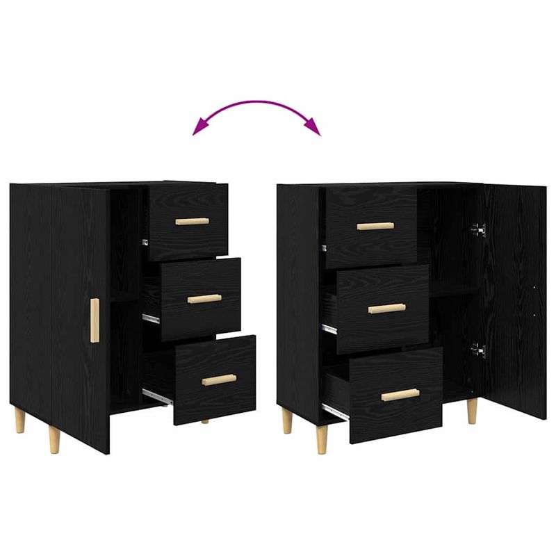 Casa si Gradina - Mobilier - Comode si corpuri - Comode - Bufet cu sertar Stejar negru 34 x 69.5 x 90 cm Lemn compozit - Infinity.ro