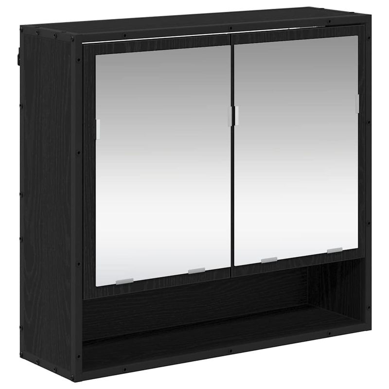 Casa si Gradina - Mobilier - Mobilier baie - Corpuri baie - Dulap cu oglinda pentru baie Stejar negru 65 x 20 x 60 cm - Infinity.ro
