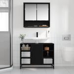 Casa si Gradina - Mobilier - Mobilier baie - Corpuri baie - Dulap cu oglinda pentru baie Stejar negru 65 x 20 x 60 cm - Infinity.ro