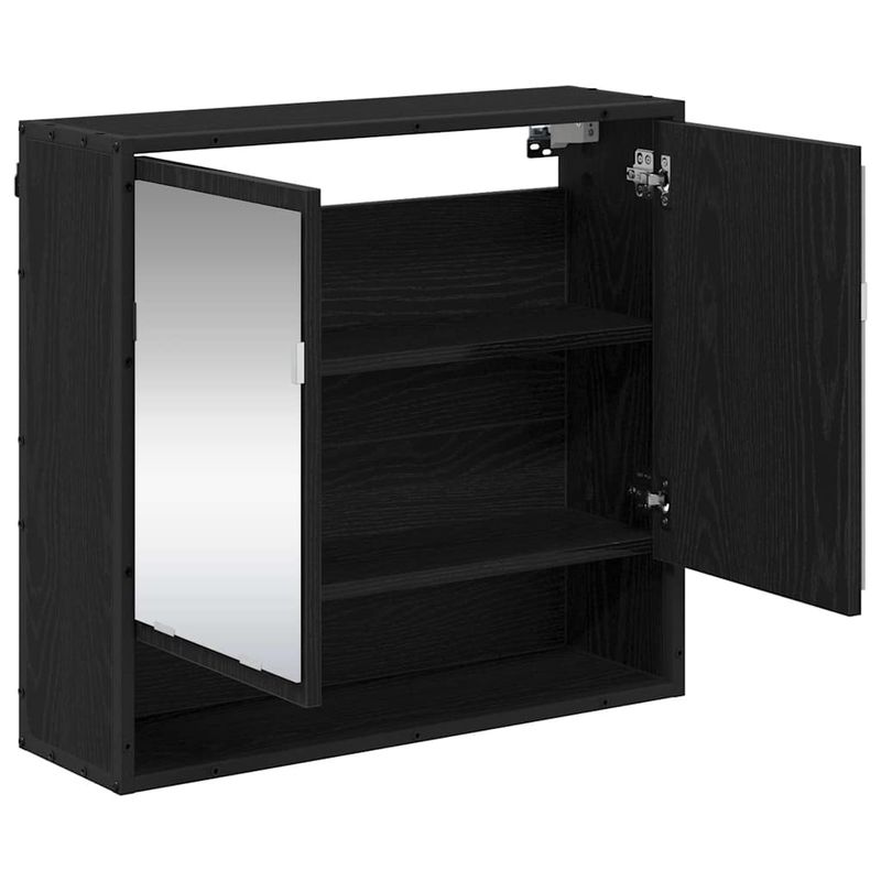 Casa si Gradina - Mobilier - Mobilier baie - Corpuri baie - Dulap cu oglinda pentru baie Stejar negru 65 x 20 x 60 cm - Infinity.ro