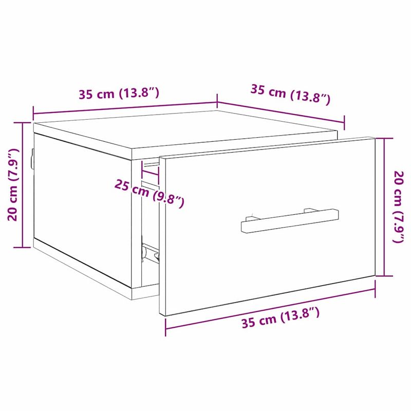 Casa si Gradina - Mobilier - Comode si corpuri - Noptiere - Noptiera Stejar negru 35 x 35 x 20 cm Lemn compozit - Infinity.ro