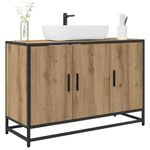 Casa si Gradina - Mobilier - Mobilier baie - Comode baie - Dulap pentru Chiuveta de Baie stejar artizanal 90 x 33 x 60 cm - Infinity.ro