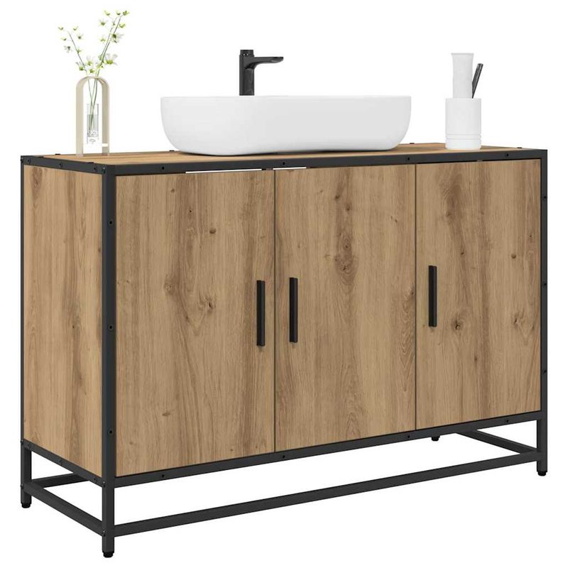 Casa si Gradina - Mobilier - Mobilier baie - Comode baie - Dulap pentru Chiuveta de Baie stejar artizanal 90 x 33 x 60 cm - Infinity.ro