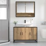 Casa si Gradina - Mobilier - Mobilier baie - Comode baie - Dulap pentru Chiuveta de Baie stejar artizanal 90 x 33 x 60 cm - Infinity.ro