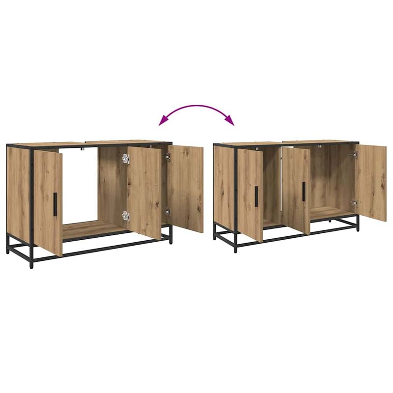 Casa si Gradina - Mobilier - Mobilier baie - Comode baie - Dulap pentru Chiuveta de Baie stejar artizanal 90 x 33 x 60 cm - Infinity.ro