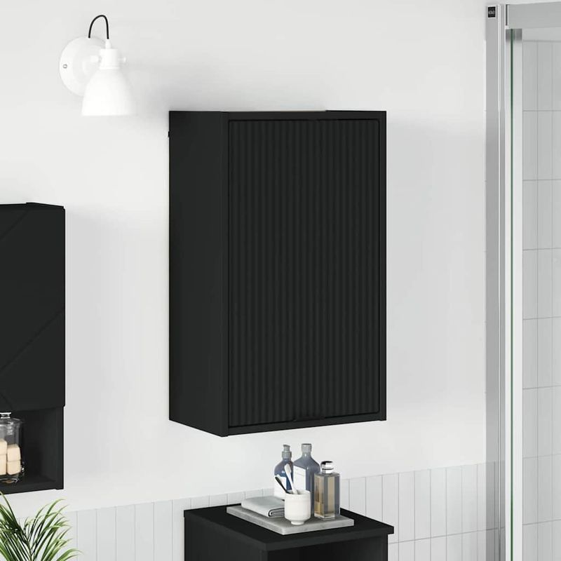 Casa si Gradina - Mobilier - Mobilier baie - Corpuri baie - Dulap de Baie Pe perete Negru 39 x 23.5 x 65 cm Lemn compozit - Infinity.ro