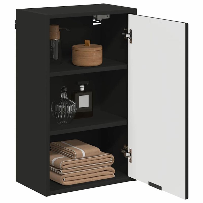 Casa si Gradina - Mobilier - Mobilier baie - Corpuri baie - Dulap de Baie Pe perete Negru 39 x 23.5 x 65 cm Lemn compozit - Infinity.ro